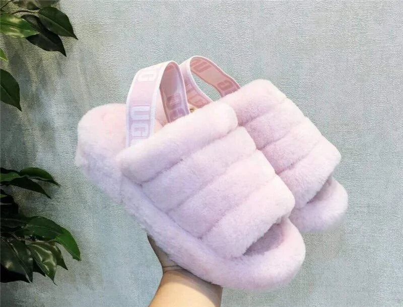 Women Indoor Fur Slides