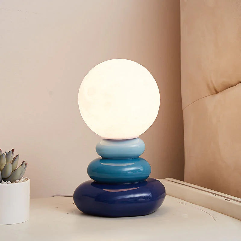 Creative Stacked Stone Bedside Lamp: Colorful Night Light for Bedrooms