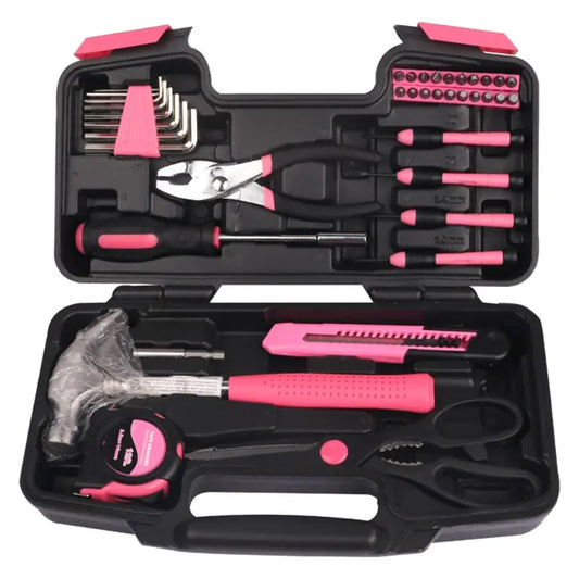 Pink 39-Piece Home Repair Tool Kit