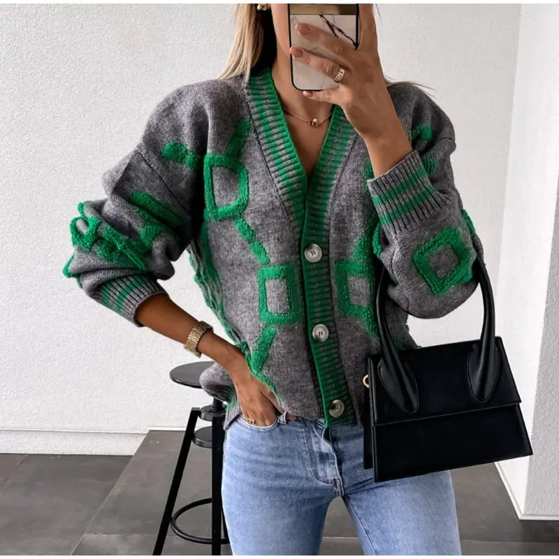 Autumn Winter Women's Embroidered Knit Cardigan - Warm Fashion Sweater Coat 2022