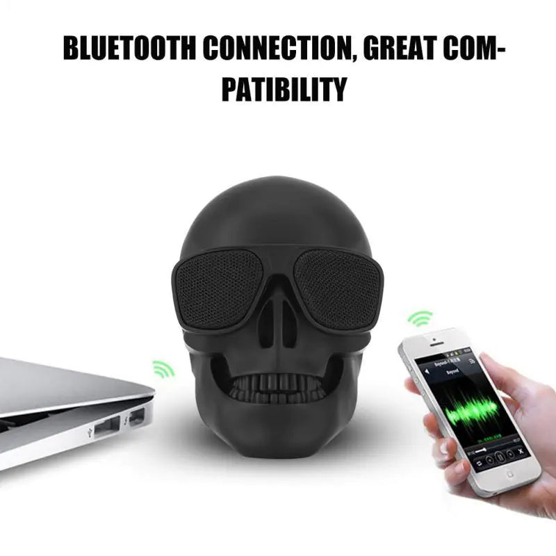 Skull Head Bluetooth Wireless Speaker Portable HD Stereo Subwoofer & Home Ornament