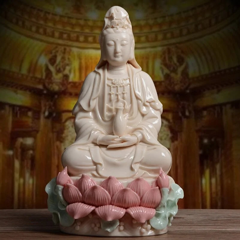 Ceramic Guanyin Statue Figure Art