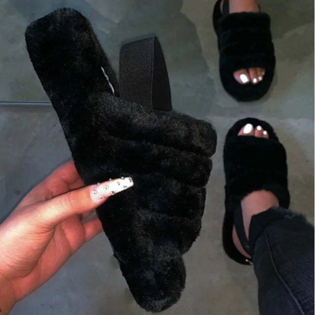 Women Indoor Fur Slides