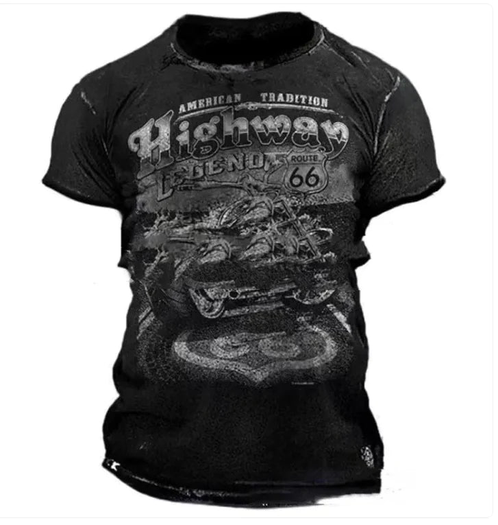 American Style 3D Print Men's Vintage Tee