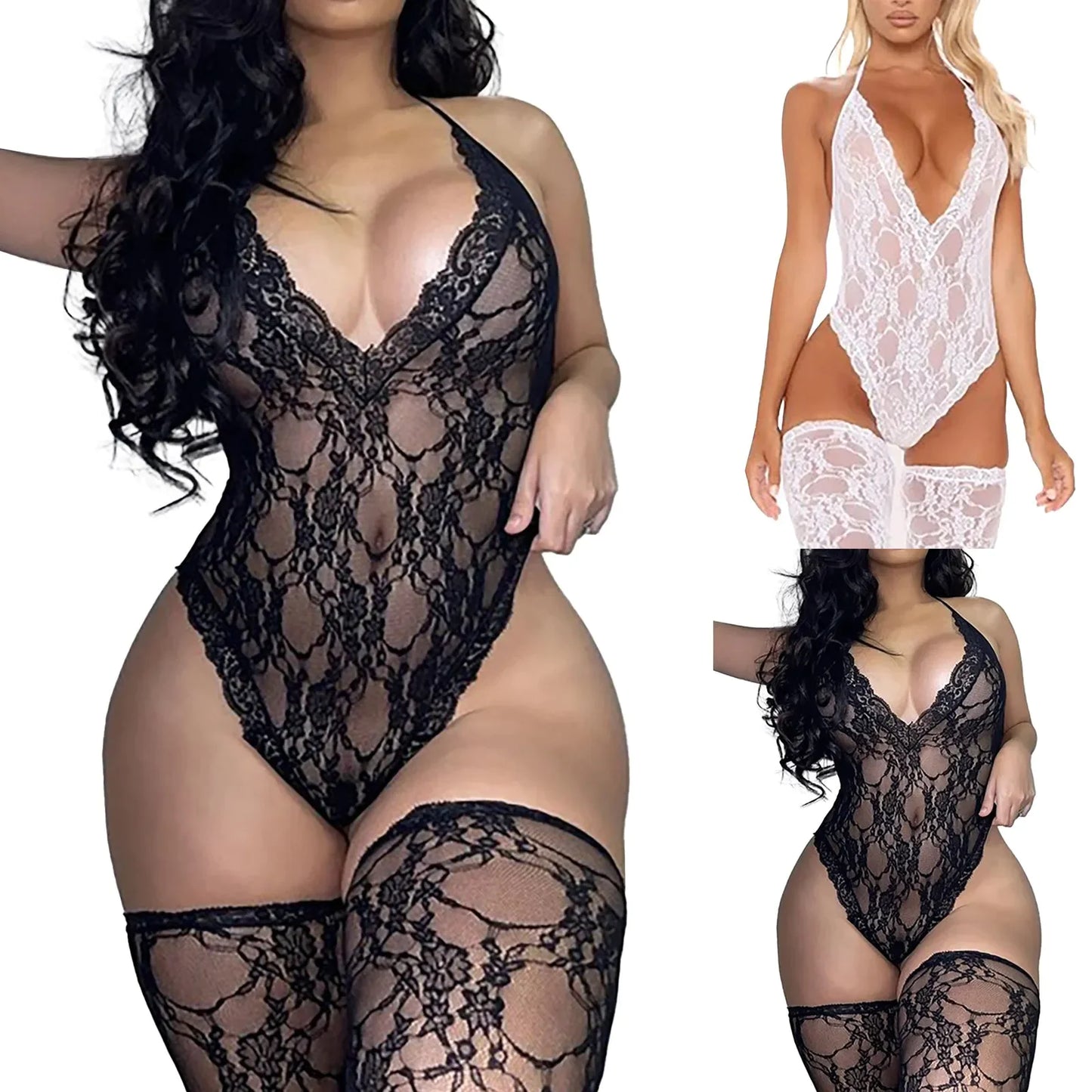 Women Lace Sexy Lingerie Nightwear Babydoll Sleepwear Bodysuit Dress Plus Size