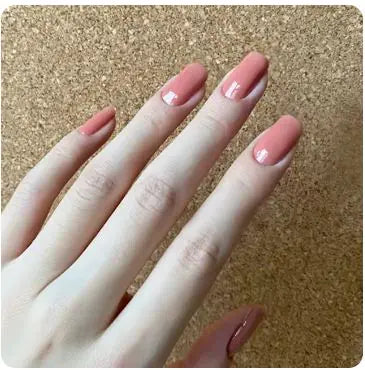 24Pcs Nude Pink Short Round Press-On Nails