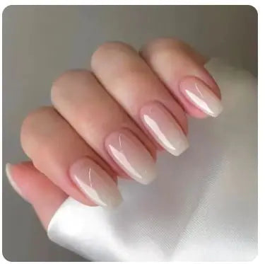 24Pcs Nude Pink Short Round Press-On Nails