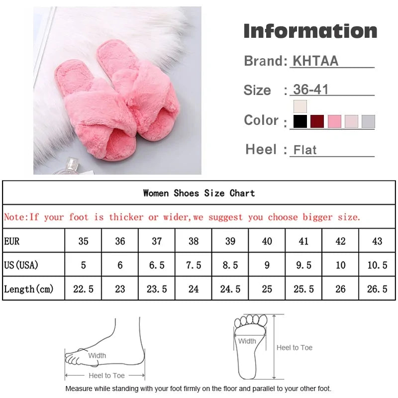 Women's Warm Winter Faux Fur Home Slippers